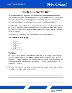 Time to Create Your Own Story