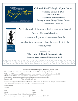 Colonial Twelfth Night Open House Mark the end of the winter