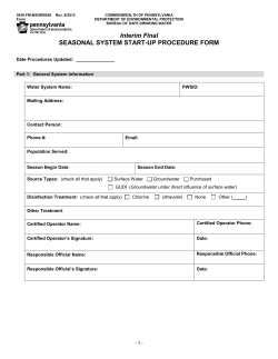 02 Seasonal Systems Start-up Procedure Form