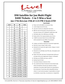 90 Satellite for Jan Multi Flight $400 Tickets