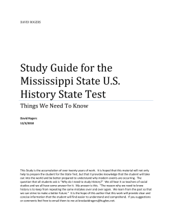 Study Guide for the Mississippi State U.S. History State Test