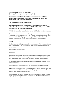 SCIENCE AND SAME SEX ATTRACTION