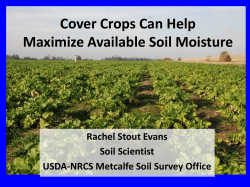 Cover Crops Maximize Available Soil Moisture
