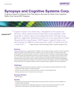 Cognitive Systems Achieves First-Pass Silicon Success