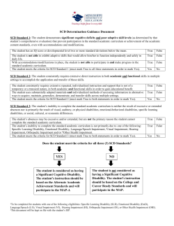 SCD Determination Guidance Document