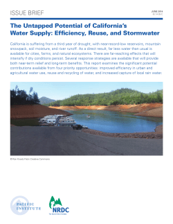 NRDC: The Untapped Potential of California`s Water Supply