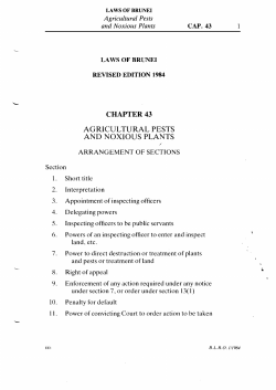 AGRICULTURAL PESTS AND NOXIOUS PLANTS ACT