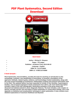 PDF Plant Systematics, Second Edition