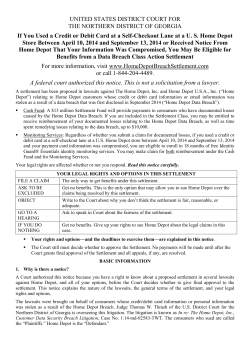 Notice - Home Depot Breach Settlement