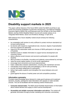 Disability support markets in 2025