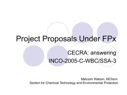 Key Stages in FP Project Applications
