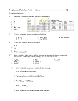 precipitation rxn_packetPREIB