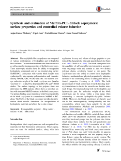 Synthesis and evaluation of MePEG