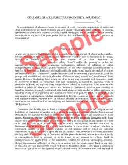 GUARANTY OF ALL LIABILITIES AND SECURITY