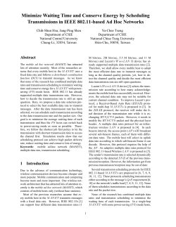 Minimize Waiting Time and Conserve Energy by