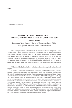 BETWEEN DEBT AND THE DEVIL: MONEY, CREDIT, AND FIXING