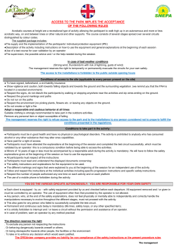 access to the park implies the acceptance of the following rules