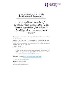 Are optimal levels of testosterone associated with better cognitive