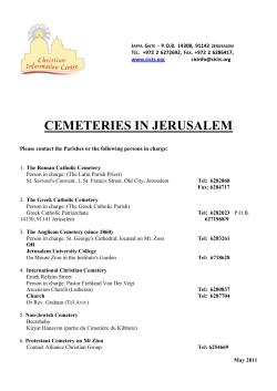CEMETERIES IN JERUSALEM