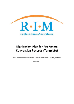 Digitisation Plan for Pre-Action Conversion