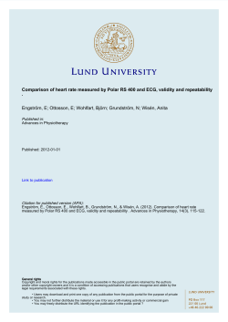 Comparison of heart rate measured by Polar RS 400 and ECG