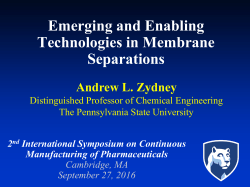 Membrane Separations Overview - International Symposium on