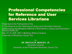 Professional Competencies for Reference and User Services