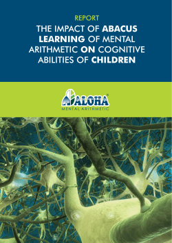 the impact of abacus learning of mental arithmetic on cognitive