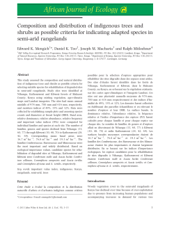 Composition and distribution of indigenous trees and shrubs as