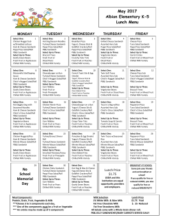 May Lunch - Albion Central School