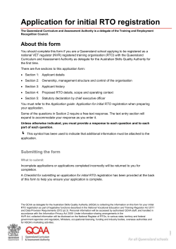 Application for initial RTO registration