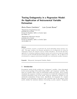 Testing Endogeneity in a Regression Model: An Application of
