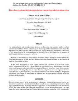 Effect of Wavelength and Incident Angle in the Laser Removal of