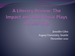 Impact and Role Music Plays on Learning