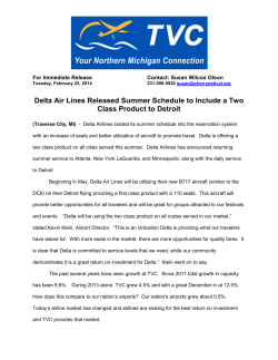 Delta Air Lines Released Summer Schedule to Include a Two Class