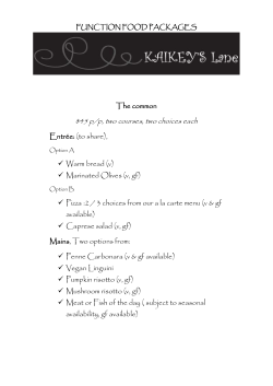 $45 p/p, two courses, two choices each