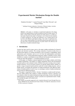 Experimental Market Mechanism Design for Double Auction*
