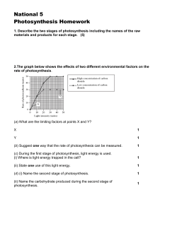 Nat 5 Photosynthesis Homework