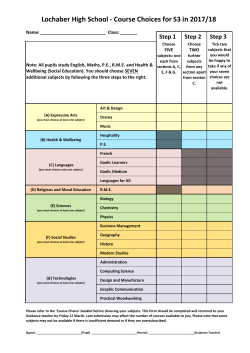 Lochaber High School - Course Choices for S3 in 2017/18