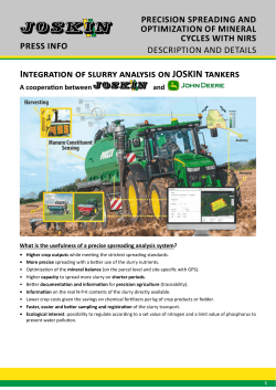Integration of slurry analysis on JOSKIN tankers