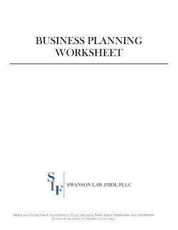 SLF Business Planning Worksheet
