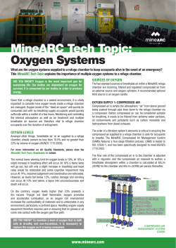 p MineARC Tech Topic: Oxygen Systems