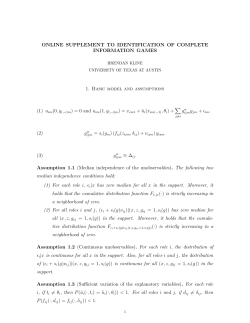 Supplement - Brendan Kline, Department of Economics, University