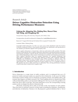 Driver Cognitive Distraction Detection Using Driving Performance