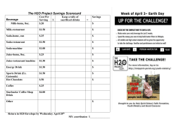 The H2O Project Savings Scorecard