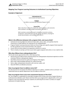 Mapping Your Program Learning Outcomes to Institutional Learning