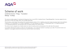 Scheme of work