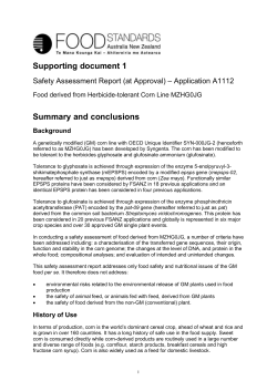 Supporting document 1 - Food Standards Australia New Zealand