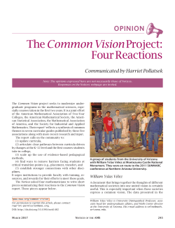 The Common VisionProject: Four Reactions