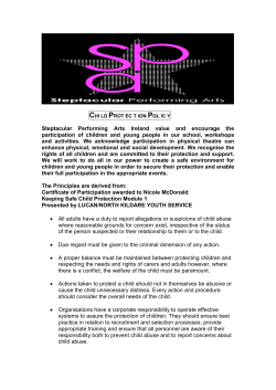 Child Protection Policy - Steptacular Performing Arts